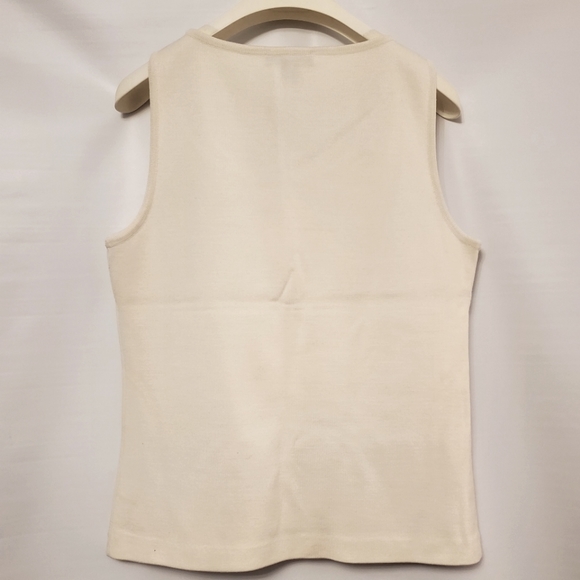 St John Knits sleeveless top on ivory - Picture 2 of 4